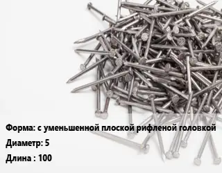 Гвоздь с уменьшенной плоской рифленой головкой 5х100 без покрытия